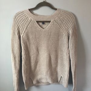 Shimmery cutout knit sweater